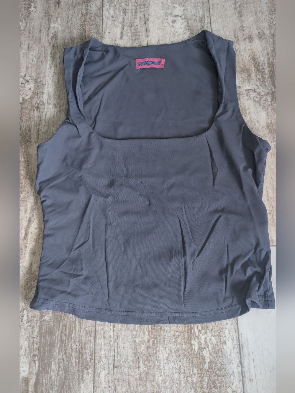 Edikted Slate Gray Scoop Neck Tank Top